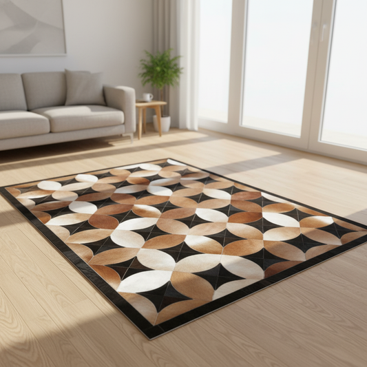 Handmade Multicolor Cowhide Natural Carpet/Real Hair-on Leather Patchwork Carpet