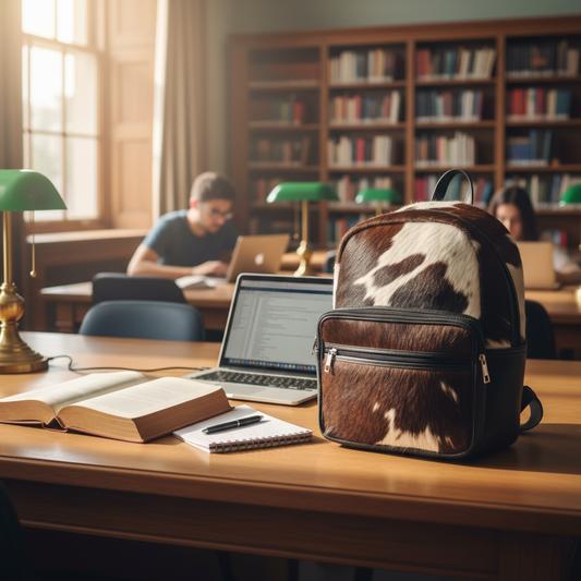100% Genuine Hair-On Cowhide Leather Backpack–Small size with natural markings