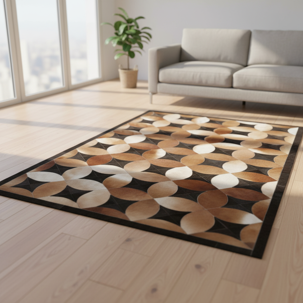 Handmade Multicolor Cowhide Natural Carpet/Real Hair-on Leather Patchwork Carpet