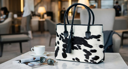 Genuine Cowhide Leather Handbag Real Hair On Fur Western Chic Leather Tote Bag