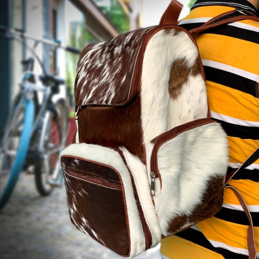 Handmade Natural Cowhide Backpack | Western Diaper Bag For Women