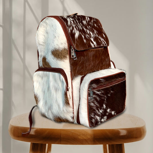 Handmade Natural Cowhide Backpack | Western Diaper Bag For Women