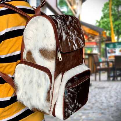Handmade Natural Cowhide Backpack | Western Diaper Bag For Women