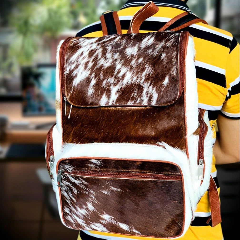 Handmade Natural Cowhide Backpack | Western Diaper Bag For Women
