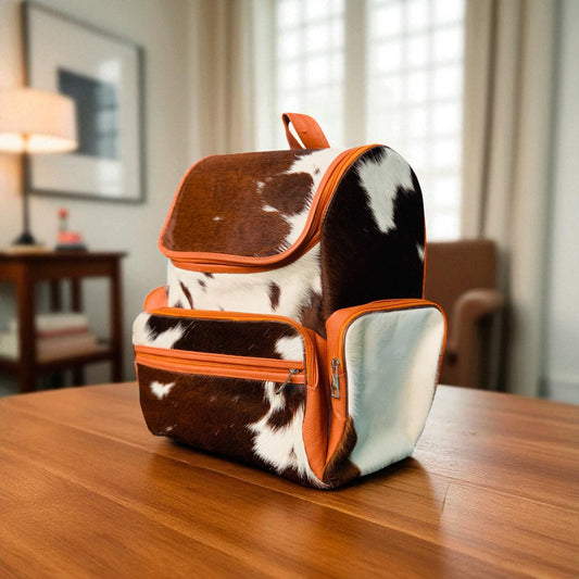 Handmade Natural Cowhide Backpack | Western Diaper Bag For Women and Men