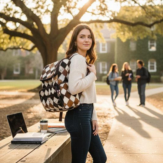 Handmade Cowhide Patchwork Backpack | Western Diaper Leather Backpack-Hair on it