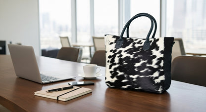 Genuine Cowhide Leather Handbag Real Hair On Fur Western Chic Tote Bag