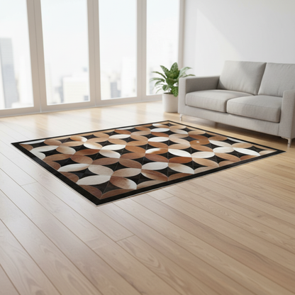 Handmade Multicolor Cowhide Natural Carpet/Real Hair-on Leather Patchwork Carpet