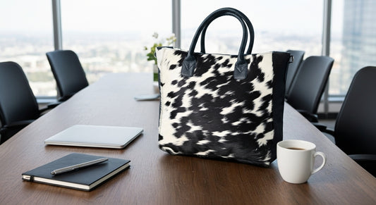 Genuine Cowhide Leather Handbag Real Hair On Fur Western Chic Tote Bag
